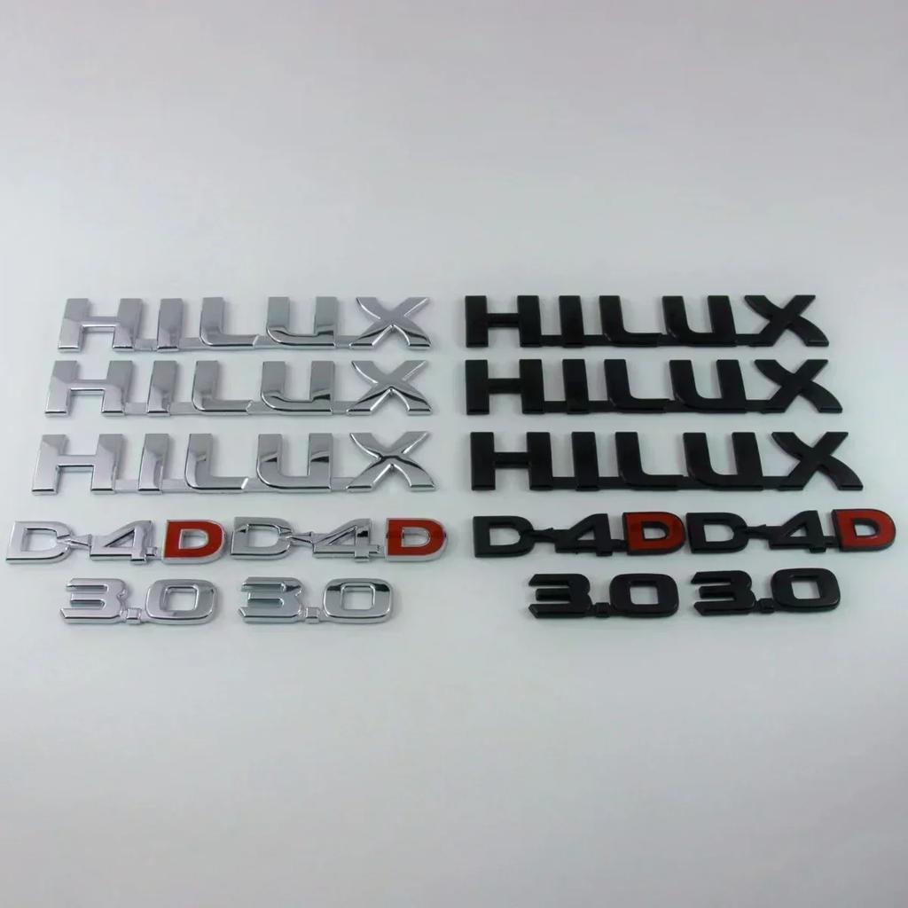 HILUX Letter Logo 3D Car Stickers for Toyota Hilux Body Modified Accessories Trunk Tail Rear Decoration Label Decals
