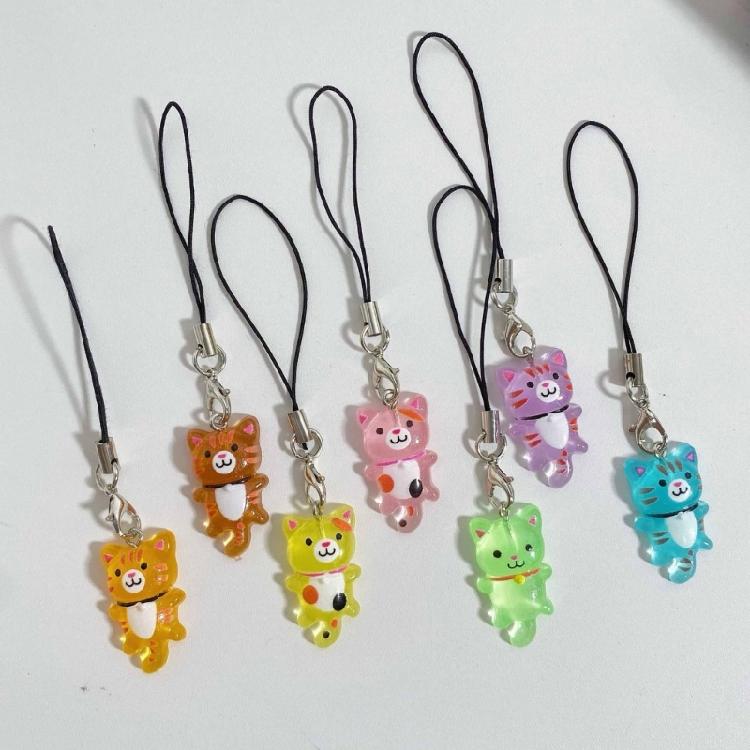 Creative Cat Keychain Soft Resin Key Holder Multifunctional Phone Charm Suitable for Everyday Use and Special Occasions
