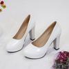 High Heels Shoes Women White Wedding Shoes Thick High Heels Fashion Party Pumps Footwear Black Red Big Size Spring