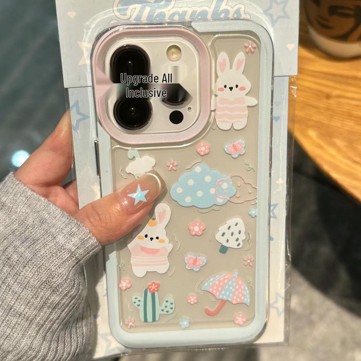 

Мягкий чехол Little Rabbit Outing Record для iPhone 12-15, 14 Pro Max, XS - Простой дизайн с точными вырезами iPhone 13