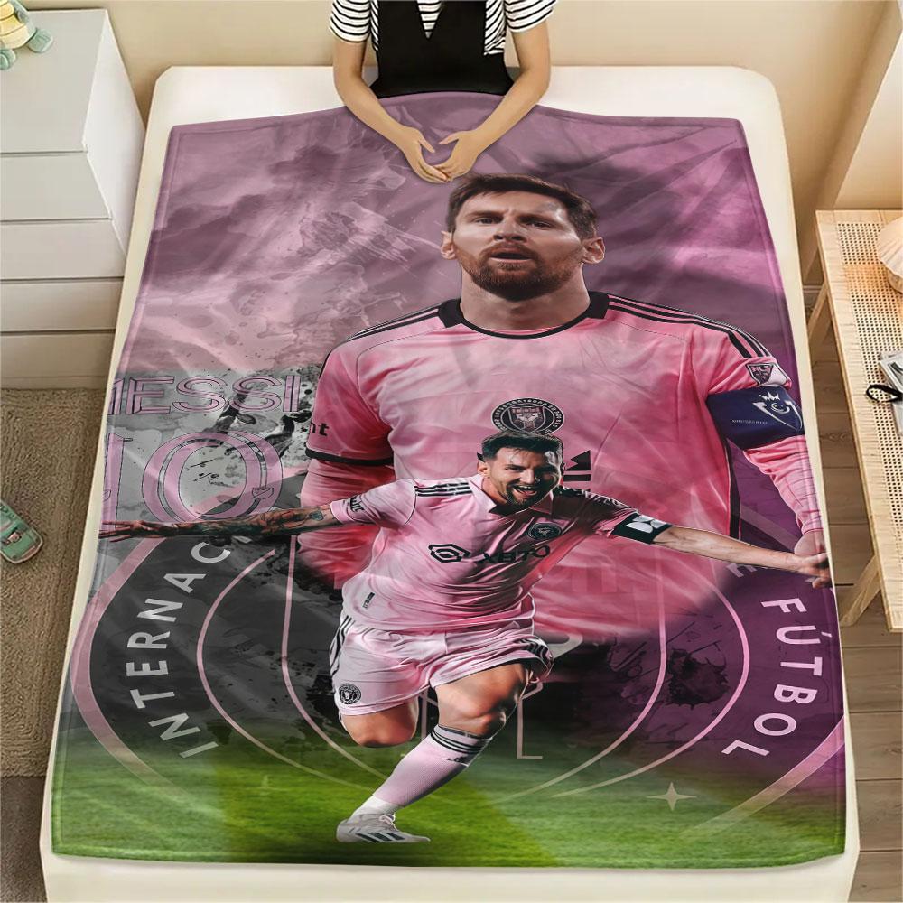 1PC Lionel Messi Patterned Flannel Blanket Suitable For All Seasons for Home Decor Warmth and Comfort Gifts Holiday Present
