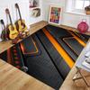 Sleek Neon Geometric Print Area Rug Soft Non-Slip Floor Carpet Modern Tech Gaming Themed Decor for Living Room Bedroom