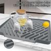 Silicone Drain Mat Kitchen Sink Slope Design Heat-Resistant Drain Pad Cookware Drying Tray Air Circulation Drain Mat