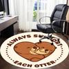1pc Otters Office Round Area Rug, Indoor Mat Suitable For Office, Under Office Chairs Bedroom Living Room Home Decor, Room Deco