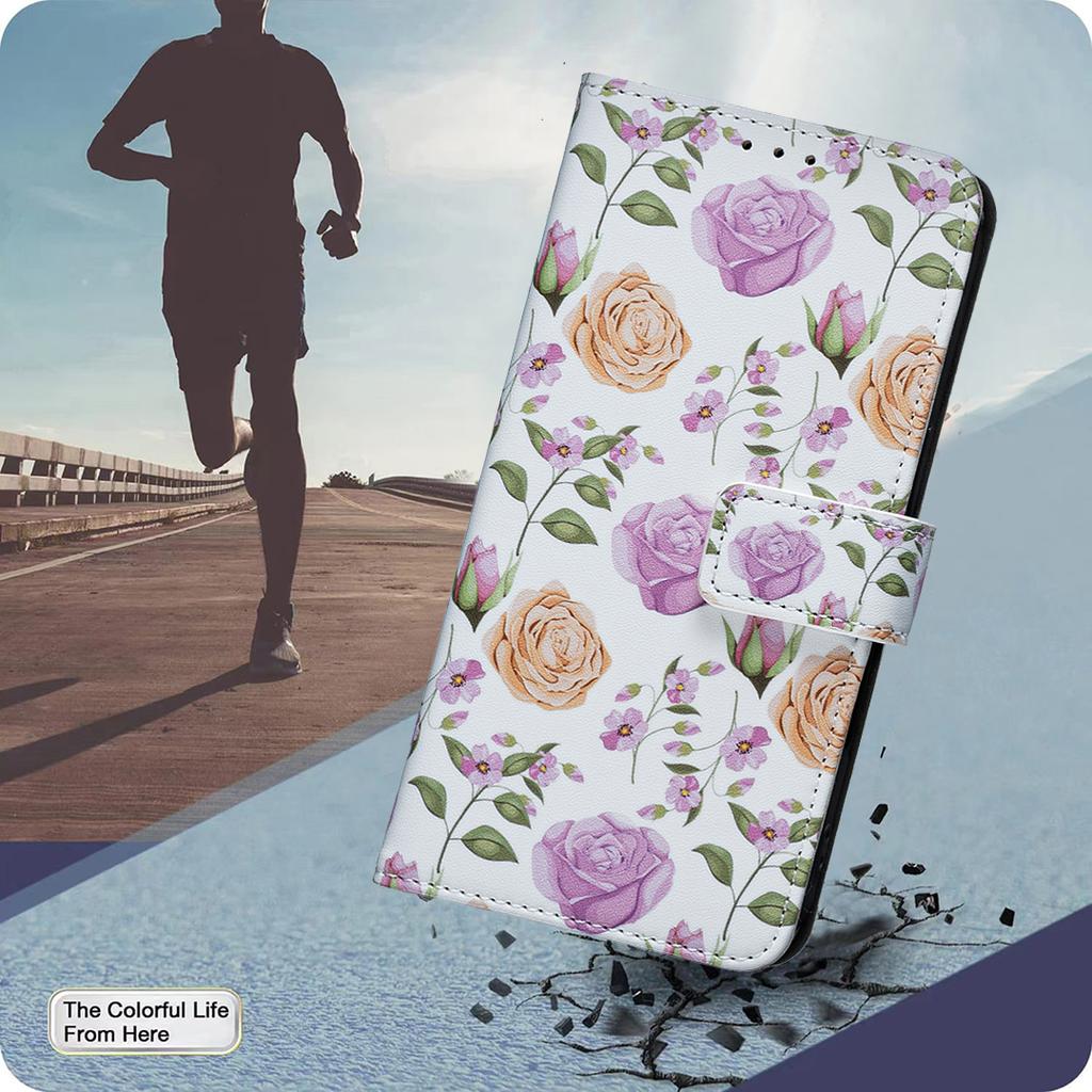 Lederhüllen Blume Schmetterling Bemaltes PU Schutzhülle mit Kartenhalter Magnetverschluss Ständer Für Infinix Note 40/Note 40 Pro