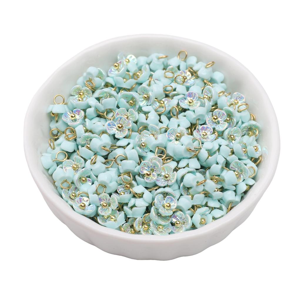 Resin Charms Imitation Pearl Preserving Mini Flower Pendant For Jewelry Making Accessories