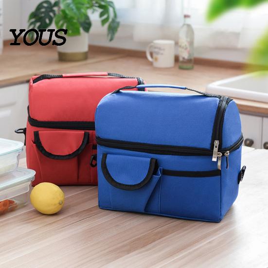 Portable Mommy Bag Insulated Double Layer Lunch with Shoulder Strap, Durable Oxford Cloth Large Outdoor Meal Prep Capacity Container, Leakproof