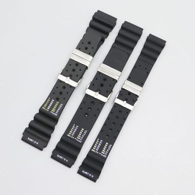 Seiko Diver ND Water Ghost Black Rubber Silicone Watch Strap (20/22/24mm) Compatible