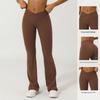 V-Waist Nude Feel Wide-Leg Yoga Pants - Women's Casual Peach Butt Flare