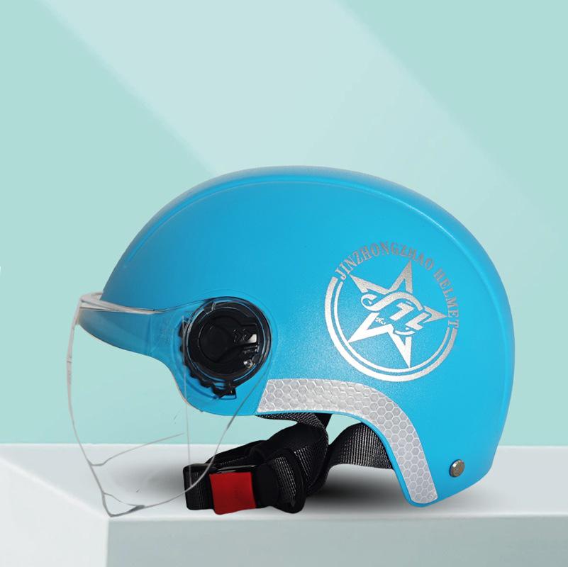 Golden Bell Unisex 3C-Certified Electric Vehicle Half Helmet with Sunscreen for Motorcycles and Bicycles
