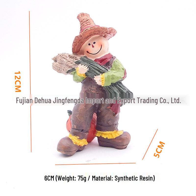Pumpkin Owl and Turkey Harvest Festival Resin Figurine Decoration