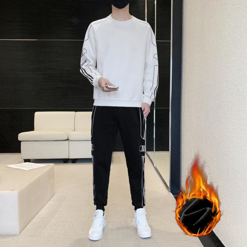 Herren Neue Baumwollpullover Freizeitkleidung Frühlings- und Herbsttrend Hong Kong Style Tide Brand Sportswear Anzug