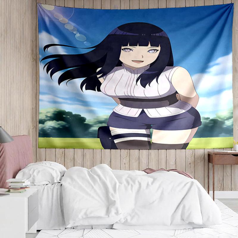 Hinata Hyuga Tapestry for Bedroom Aesthetic Classroom Tapestries Wall Hanging for Living Room Dorm Office,Ideal Creative Gift