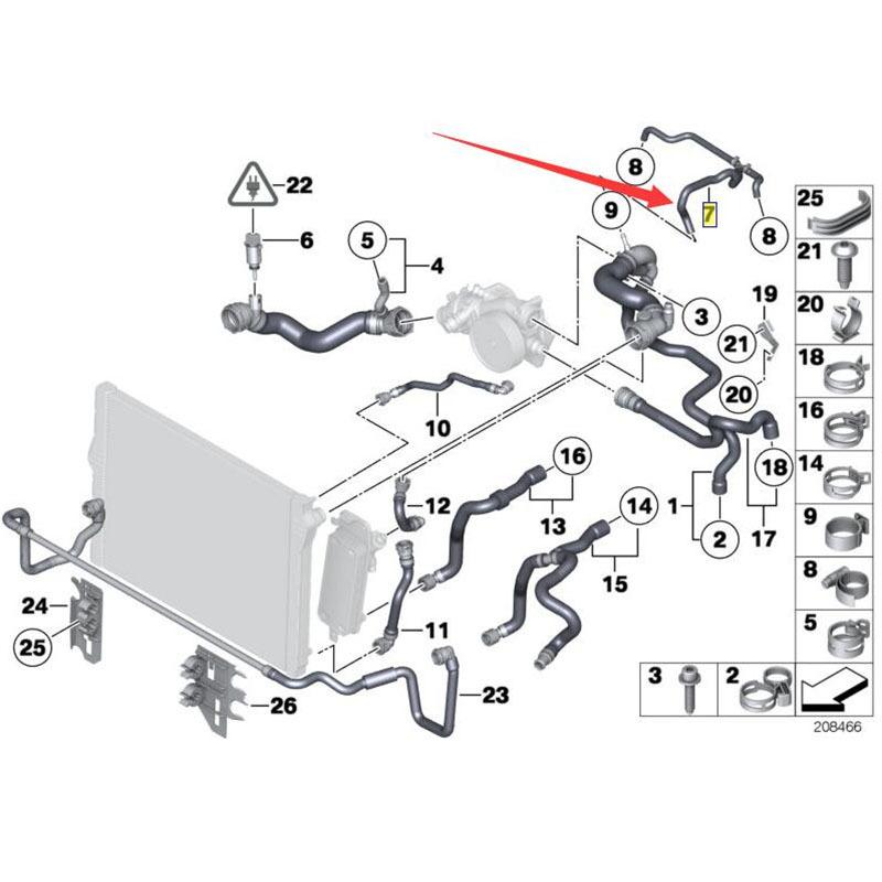 A17127576363 Car Accessories Engine Coolant Vent Hose 17127576363 for BMW N63 F18 F10 F01 F02 E70 E71 E72