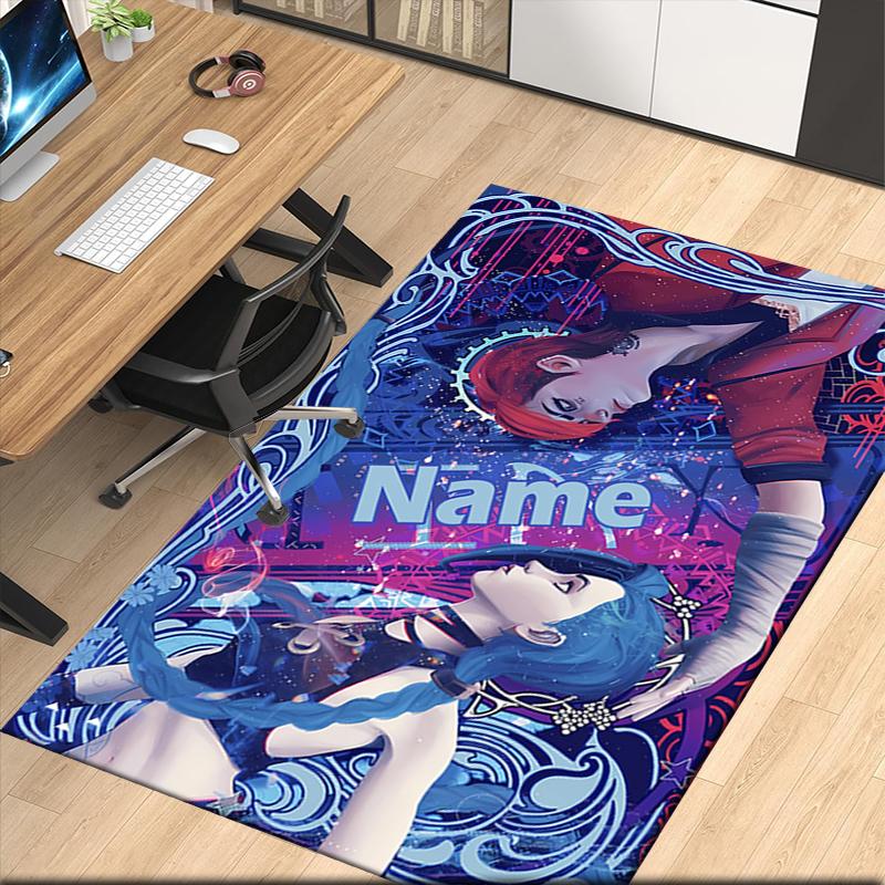 Custom Name Jinx Printed Carpet, for Office Chair Living Room Bedroom Kitchen Room Decor Gifts.