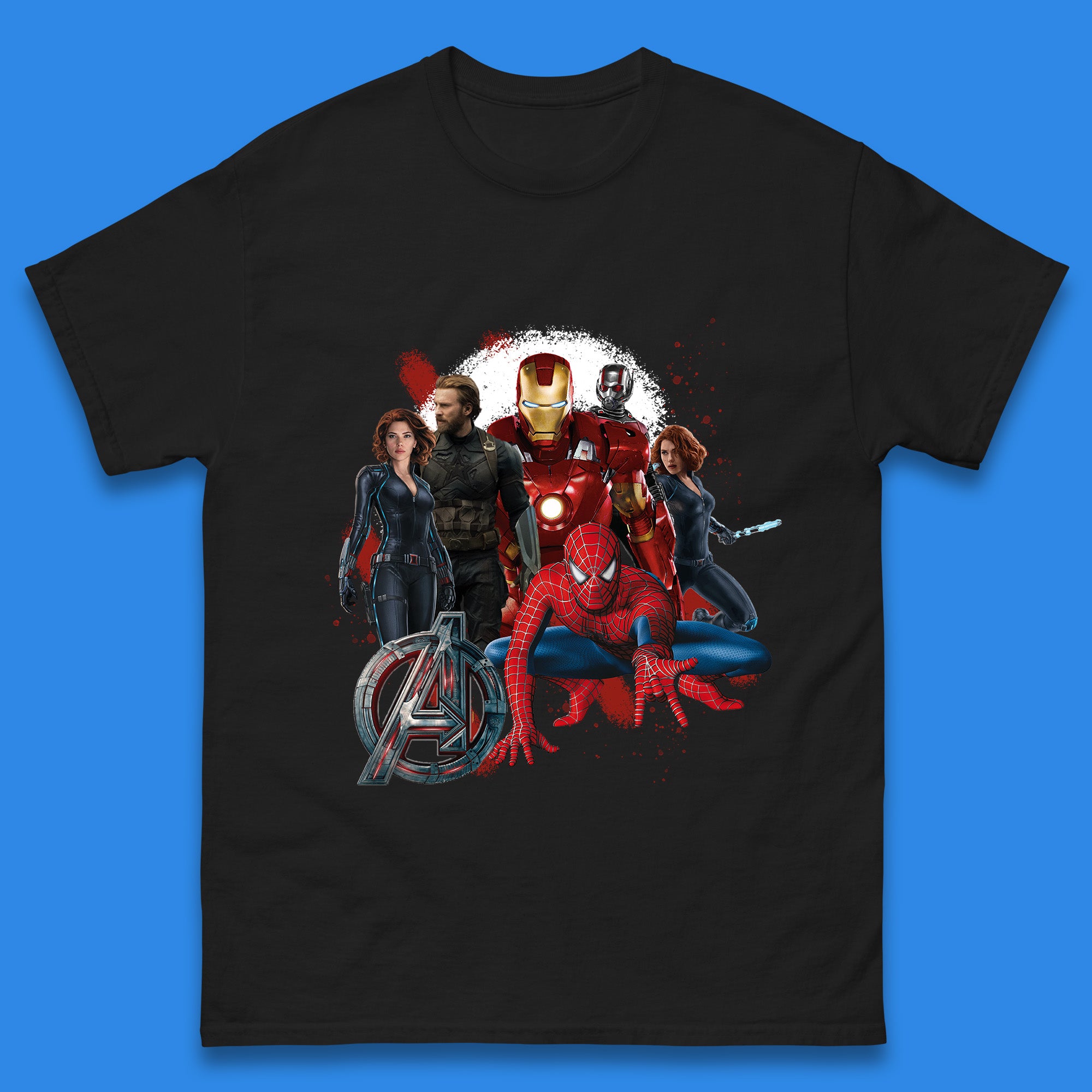 Avengers Age Of Ultron Iron Man Captain America Black Widow Ant Man Spiderman The Avengers Superheroes Marvel Comics Mens Tee Top S