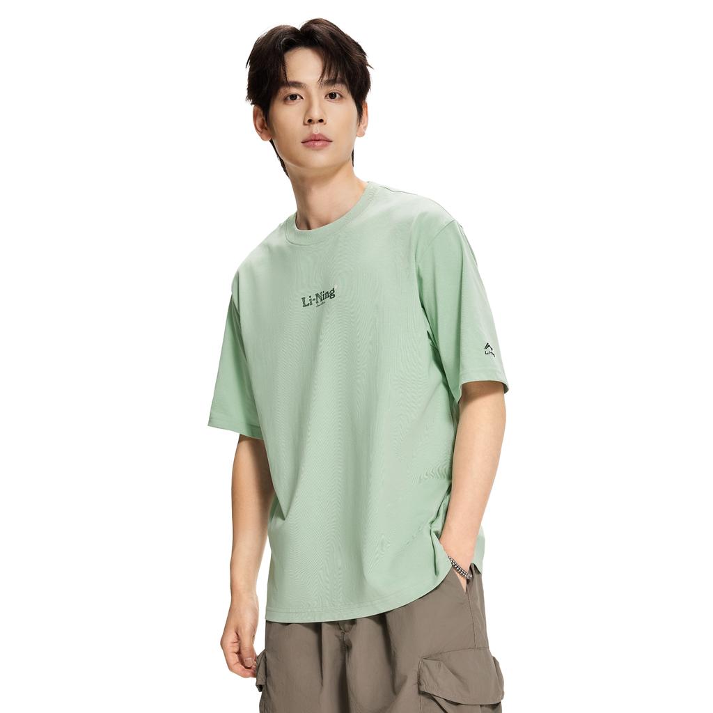 Li-Ning Color Block Casual Comfortable Short Sleeve T-Shirt Unisex tops AHSW643-2