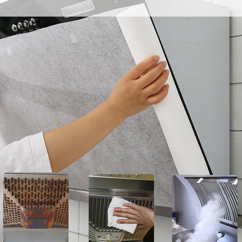 5m/10m Disposable Kitchen Oil Filter Paper Non-woven Fabric Oil-proof Cotton Filter Element Range Hood Exhaust Fan Filter