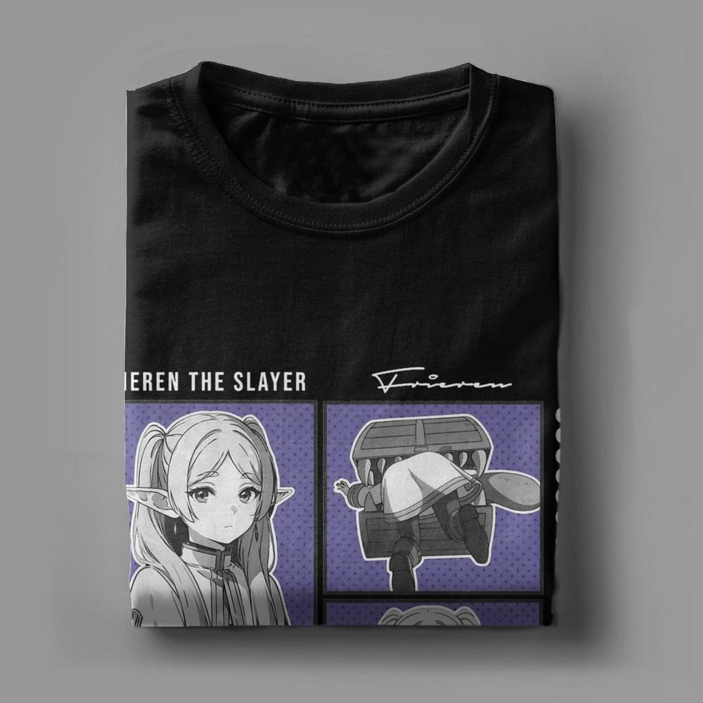 Sousou No Frieren Ανδρικό T-Shirt Ιαπωνικό Anime Vintage 100% Βαμβακερό Μπλουζάκι Κοντομάνικο T-Shirt με Στρογγυλή Λαιμόκοψη Ιδέα Δώρου Τοπ