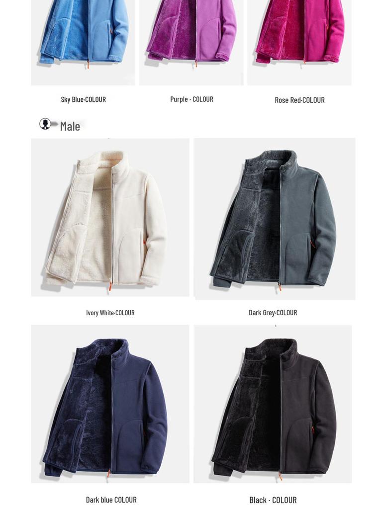 Dámská oboustranná bunda z velbloudí vlny Huagang - Podzimní/zimní silný kardigan z korálového fleecu