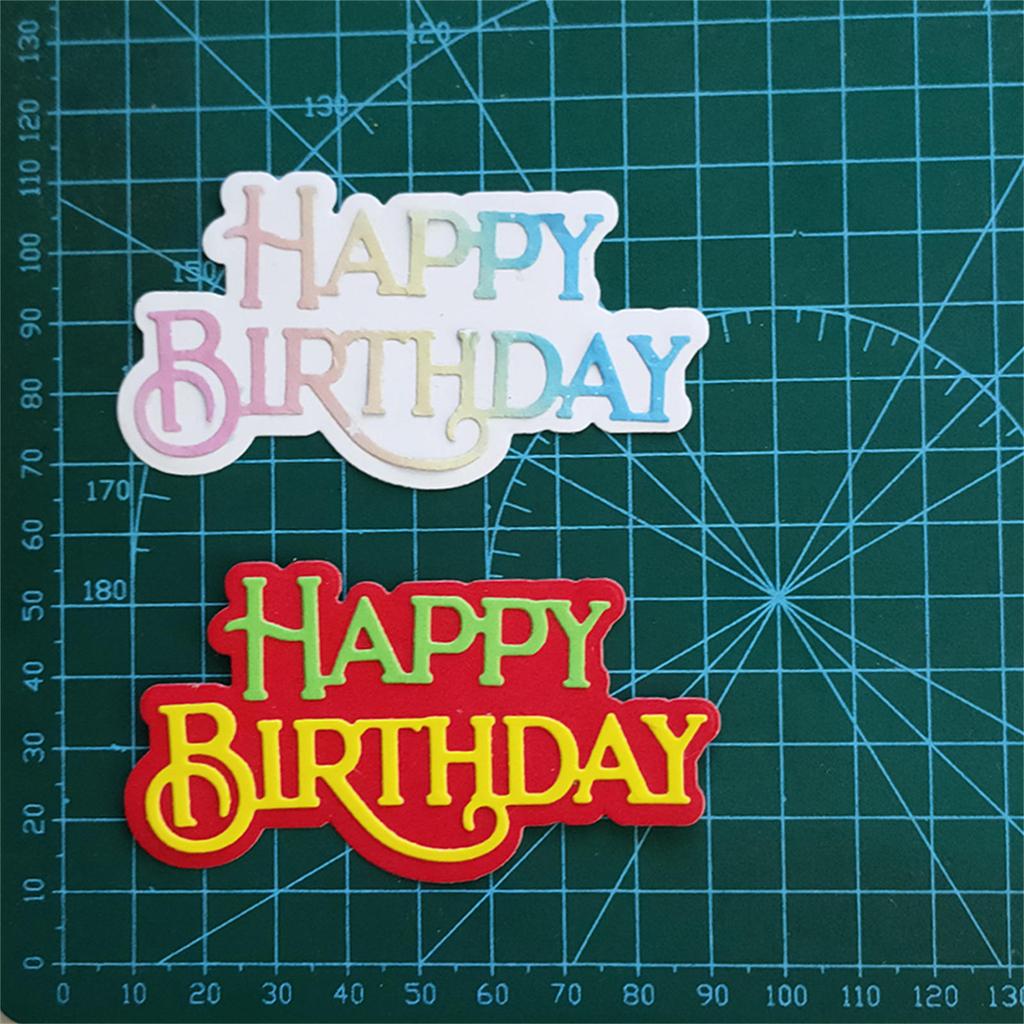 Happy Birthday Metal Cutting Dies Scrapbooking Stencil Die Cuts Card Embossing DIY Photo Album Template Mold Decoration
