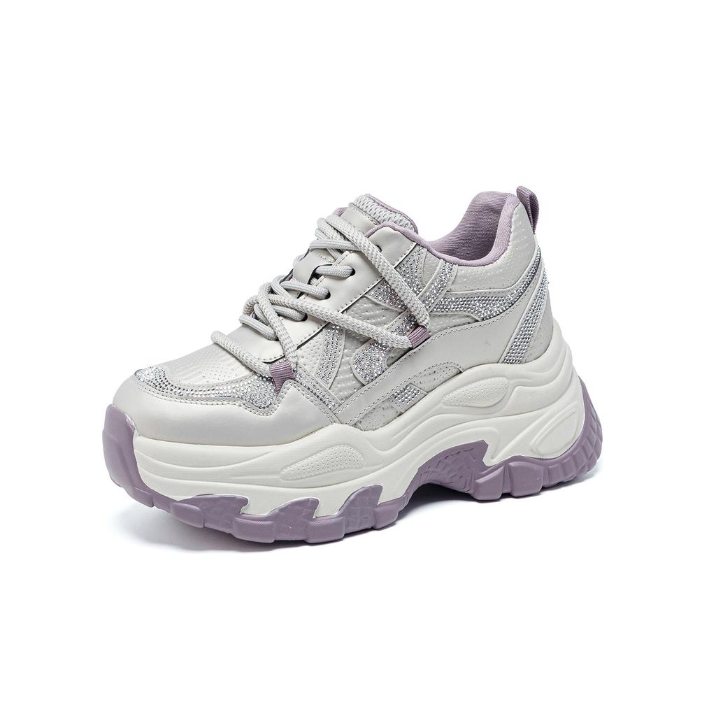 Spring New Super Fire Thick-soled Inner Height-increasing Dad Shoes Casual Sports Shoes Rhinestones