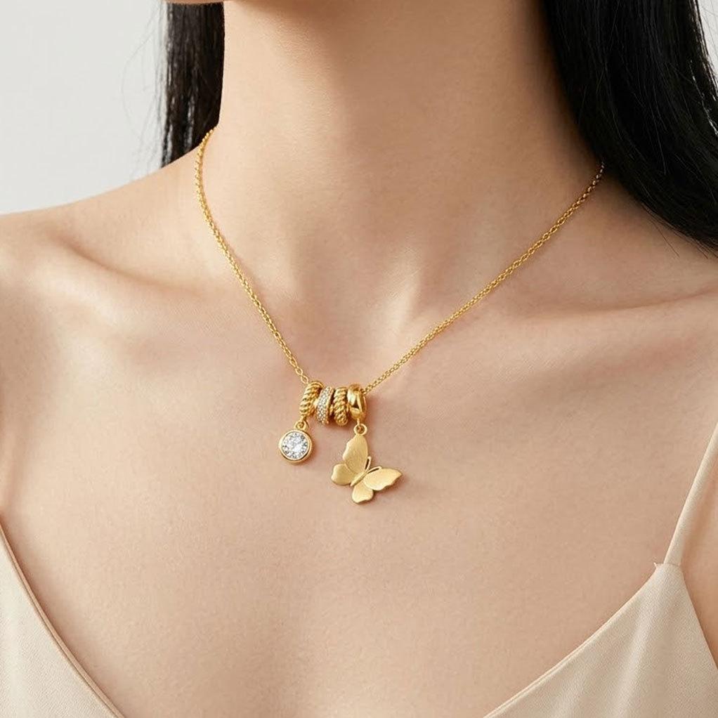 

S925 sterling silver necklace women s light luxury niche neck chain high-end collarbone chain 2026 new accessories women s butterfly necklace 925 silver золотой