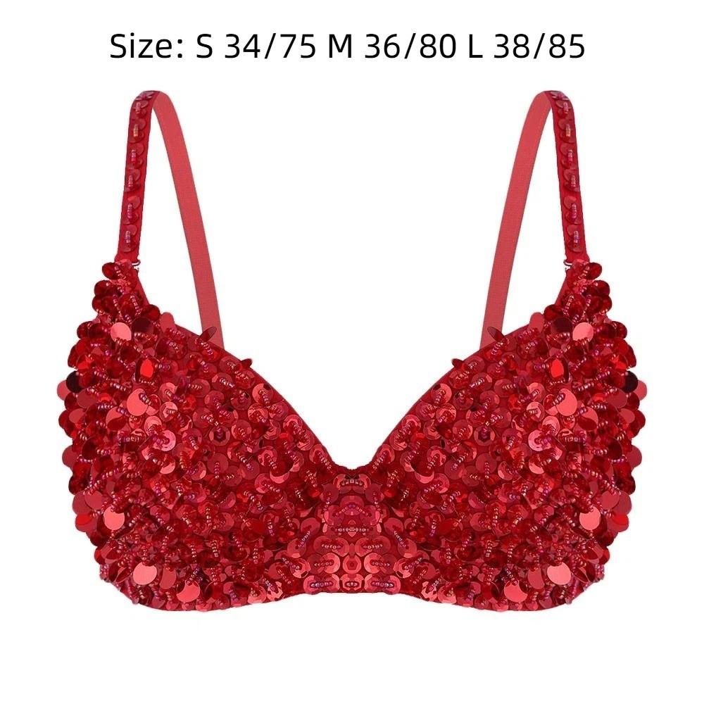 Sparkle Belly Dance Bustier Bra Padded Stage Performance Top Charming Show Costumes Festivals