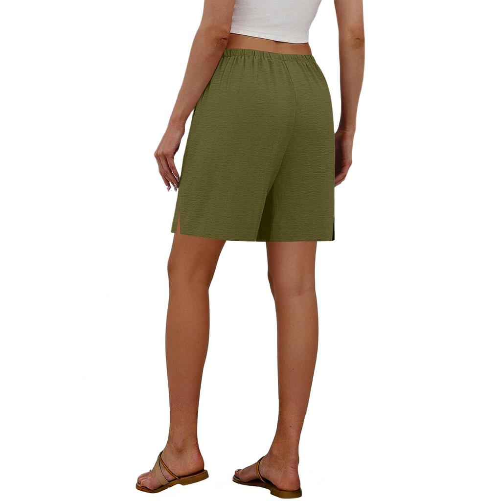 Women's Loose  Straight Drawstring Pocket Casual Shorts