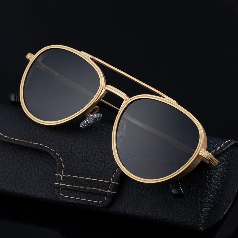 Non-polarized Classic Retro Double Bridge Round Sunglasses for Men Women Driving Sunglasses