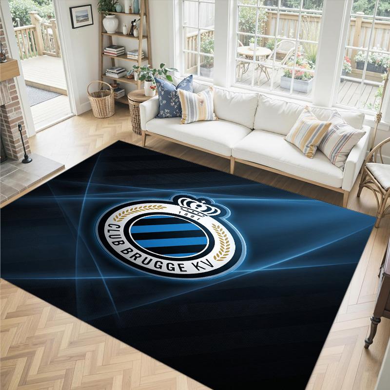 Club Brugge FC Design Crystal Velvet Carpet Cozy Non?Slip Printed Rug For Bedroom Living Room Entrance