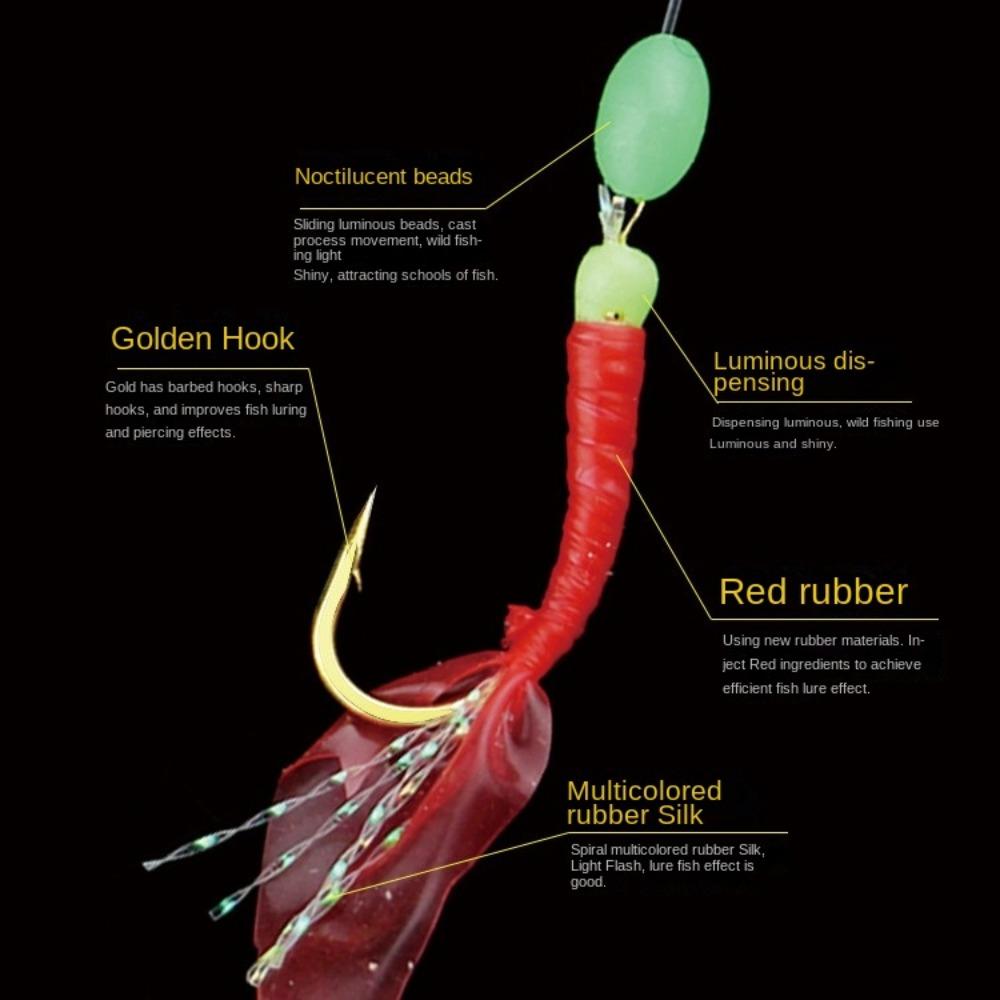 2Park Ljus Bön Sabiki Stringkrok Rigg Wobbler Bionisk Stringkrok för Havs-/Färskvattenfiske