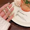 A Two-wearing Bow Tassel Earrings for Women's Design Sense, Long Stud Earrings, Square and Round Face, Thin Earrings.