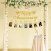 Happy Anniversary Party Decorations - Banner and Photo Banner for Wedding Party Decor