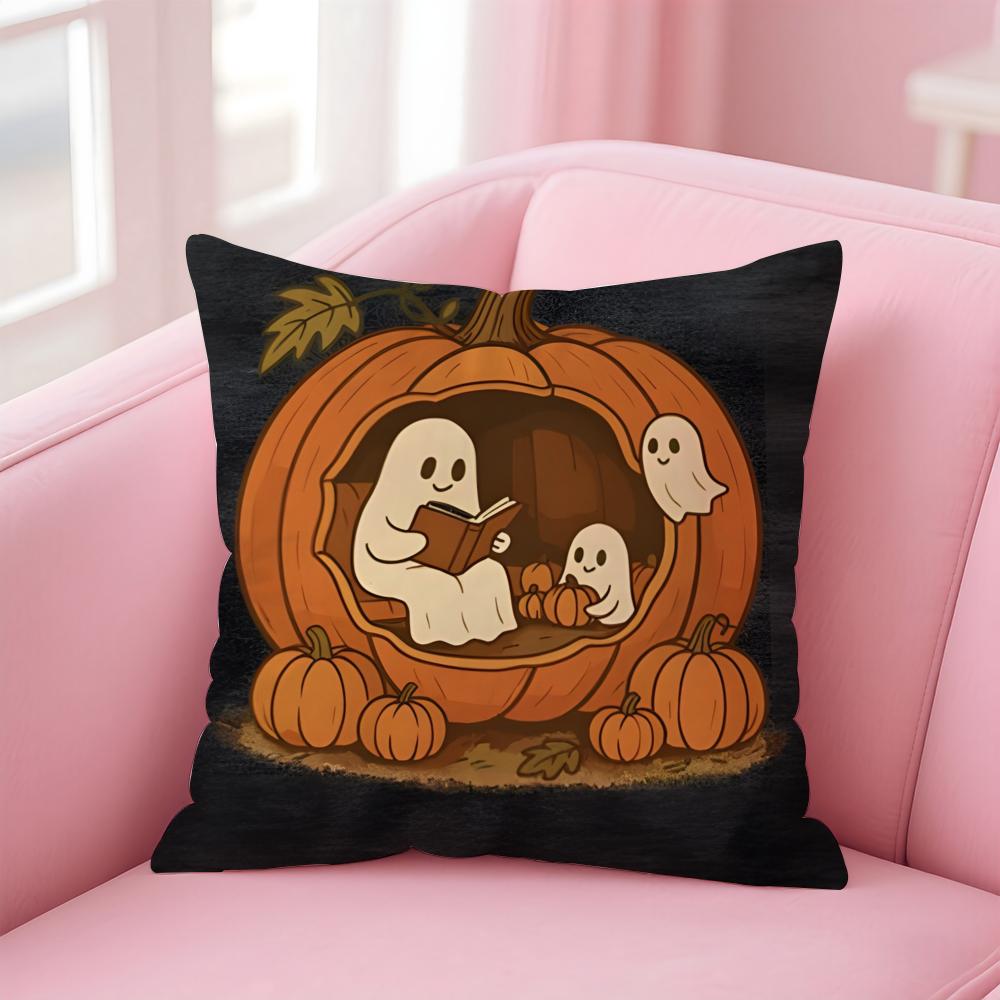 Halloween Funy Abstract Art Cushion Cover Linen Pillowcase Cover Soft Decor for Sofa Home Room
