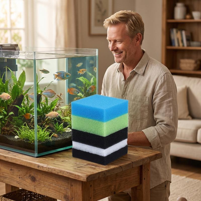 5 PCS Aquarium Filter Cotton Home 1 Set Compatible Aquarium Filter For Activated Carbon Filter Media