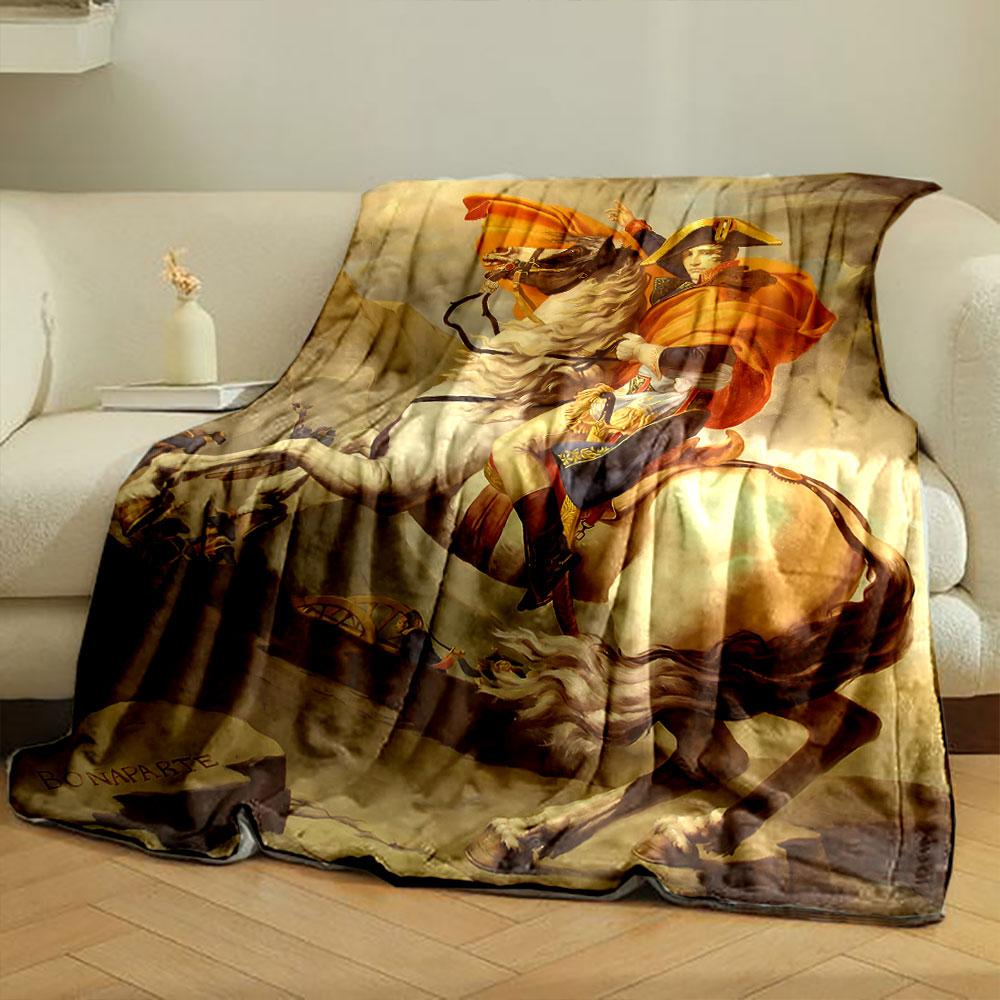 Napoleon Riding Horse Blanket bedroom Blanket for Livingroom Couch lunch break Soft throw for Friend's festival Gift
