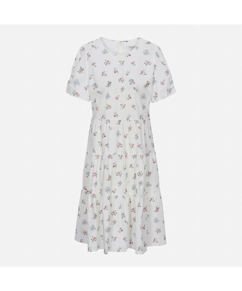 THURSDAY ISLAND Flower Pattern Voluminous Sleeve Dress_T254Mop237W