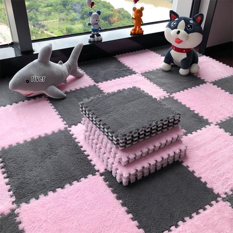 Soundproof Plush Patchwork Carpet: Bedroom & Living Room Rug, Free Cut, Silent Bedside Mat