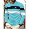 Men's Casual Long-sleeved T-shirt, Regular Fitted Round Neck, Comfortable and Snug Fit, Street Style, Fashionable Top