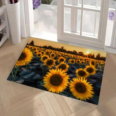 1pc Sunflower Doormats Home Carpet Bathroom Absorbent Mats Anti-Slip Mats Home Decor Supplies Carpets Home Kitchen Floor Mats