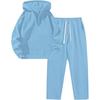 Womens 2 Piece Casual Tracksuit Half-Zip Sweatshirt Wide-Leg Pants Set Streetwear