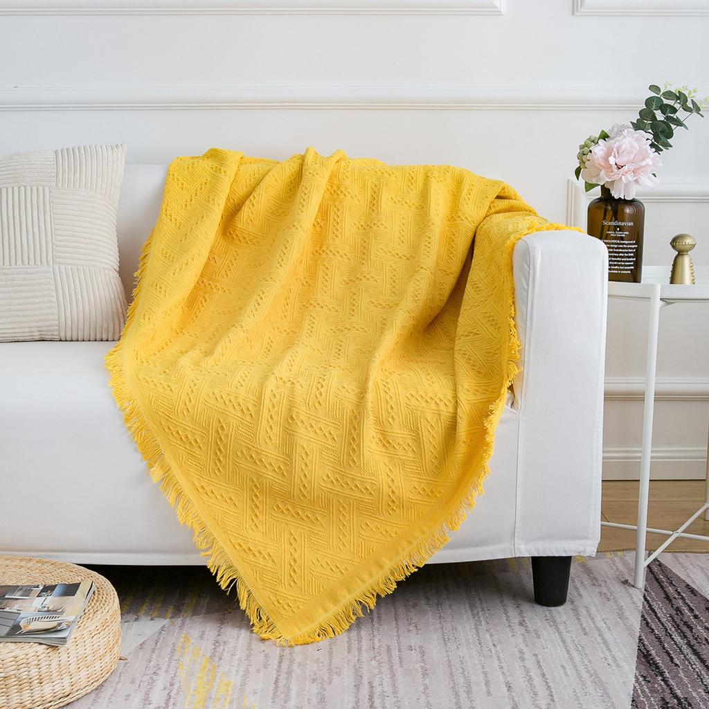 Solid Color Four Seasons Cotton Blanket Simple Cushion Sofa Towel Fashion Afternoon Blanket