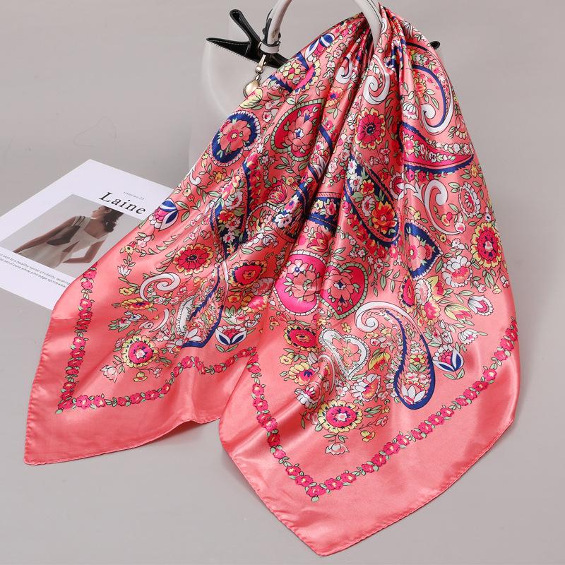 90 Square Scarves, Silk Scarves, Women's New Spring and Summer High-end Sense Versatile, Thin Scarves, Shawls Outside