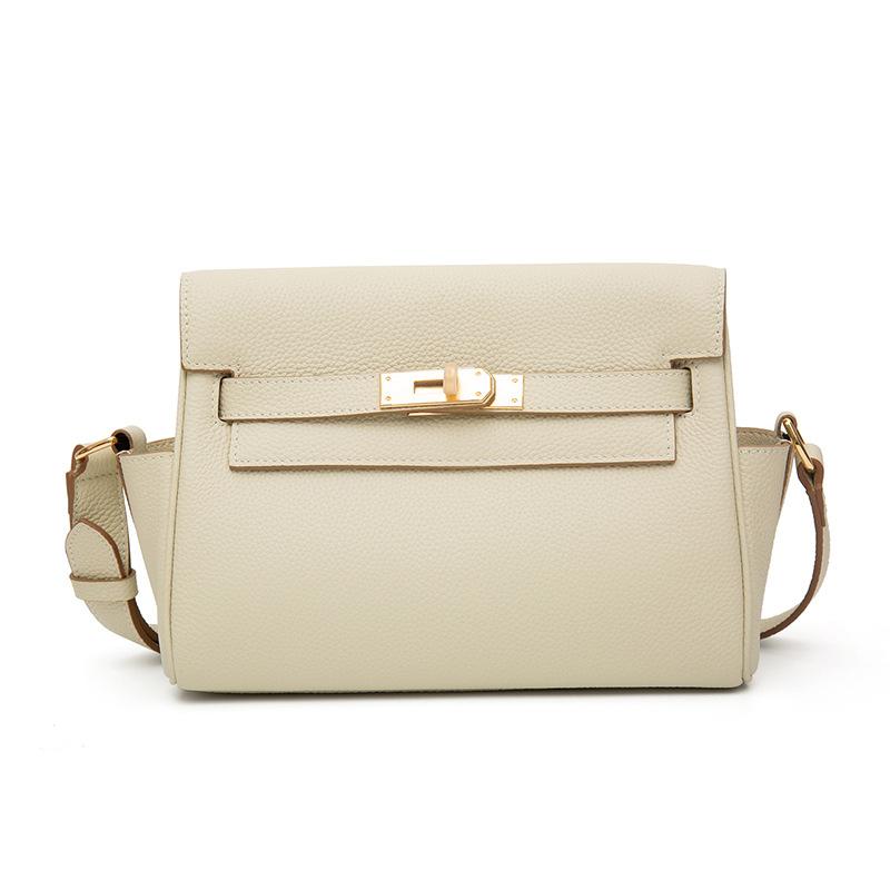 Taška z hovězí usně první vrstvy Dámská retro poštovní taška přes rameno crossbody sedlová taška příliv