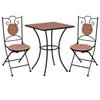 VidaXL Bistro Furniture 3 Pcs Mosaic Table and Pub Chairs Counter Set Garden Patio Terrace Balcony Tiles 279412