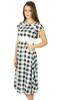 Bimba Womens Check Pattern Cotton Dress With Pockets Knee Length Casual Wear