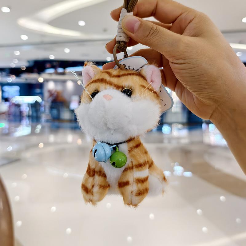 Cute Plush Kitten Keychain Bag Charm Adorable Cartoon Cat Doll Pendant Accessory