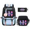 Animation Cartoon Peripheral Primary And Secondary School Students Schoolbag Multi-Functional Large-Capacity Leisure Backpack Three-Piece Set