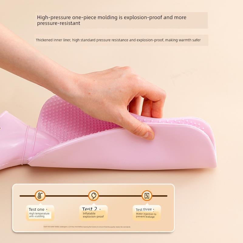 Large Cartoon Cute Plush Water-Filled Hot Water Bottle with Thickened Cover for Warming the Stomach and Hands